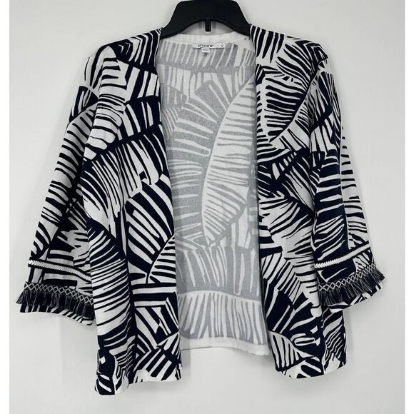 Chico’s Palm Print Cardigan women’s size M - Picture 4 of 10